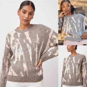 Rails NEW Virgo Gray Tie Dye Crewneck Wool Blend Sweater